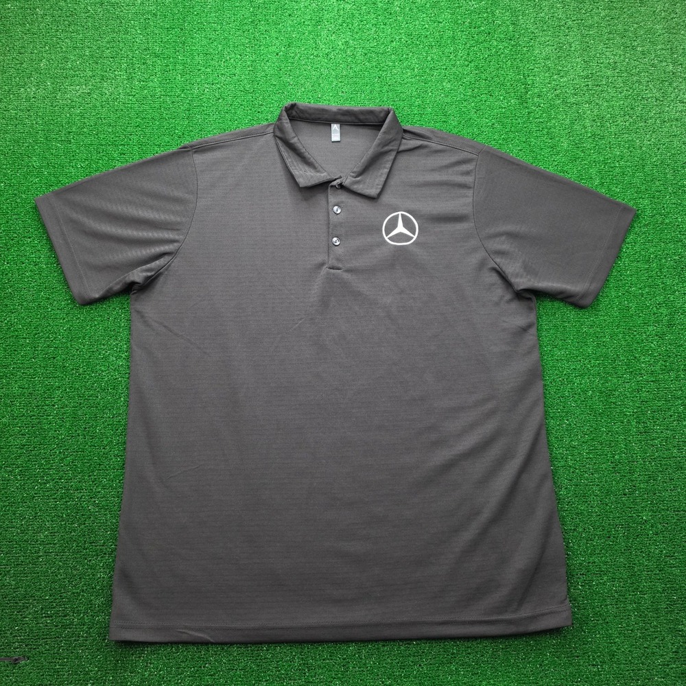 Mercedes Benz Antigua‎ Polo Shirt Mens XL Black Short Sleeve Embroidered Logo